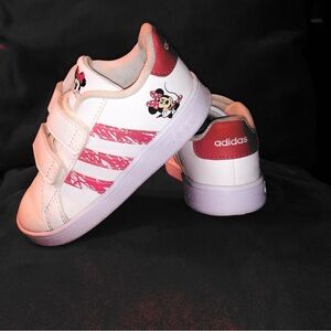 Adidas x Disney Minnie Mouse Grand Court Sneakers Girls 8 Velcro Toddler Baby
